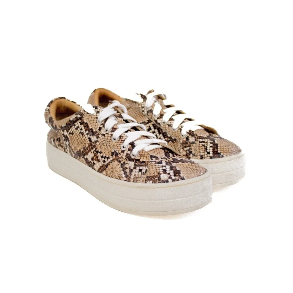 J/Slides Hilton Leather Sneakers Women's Size 8.5- Casual Chic, Urban, Platform